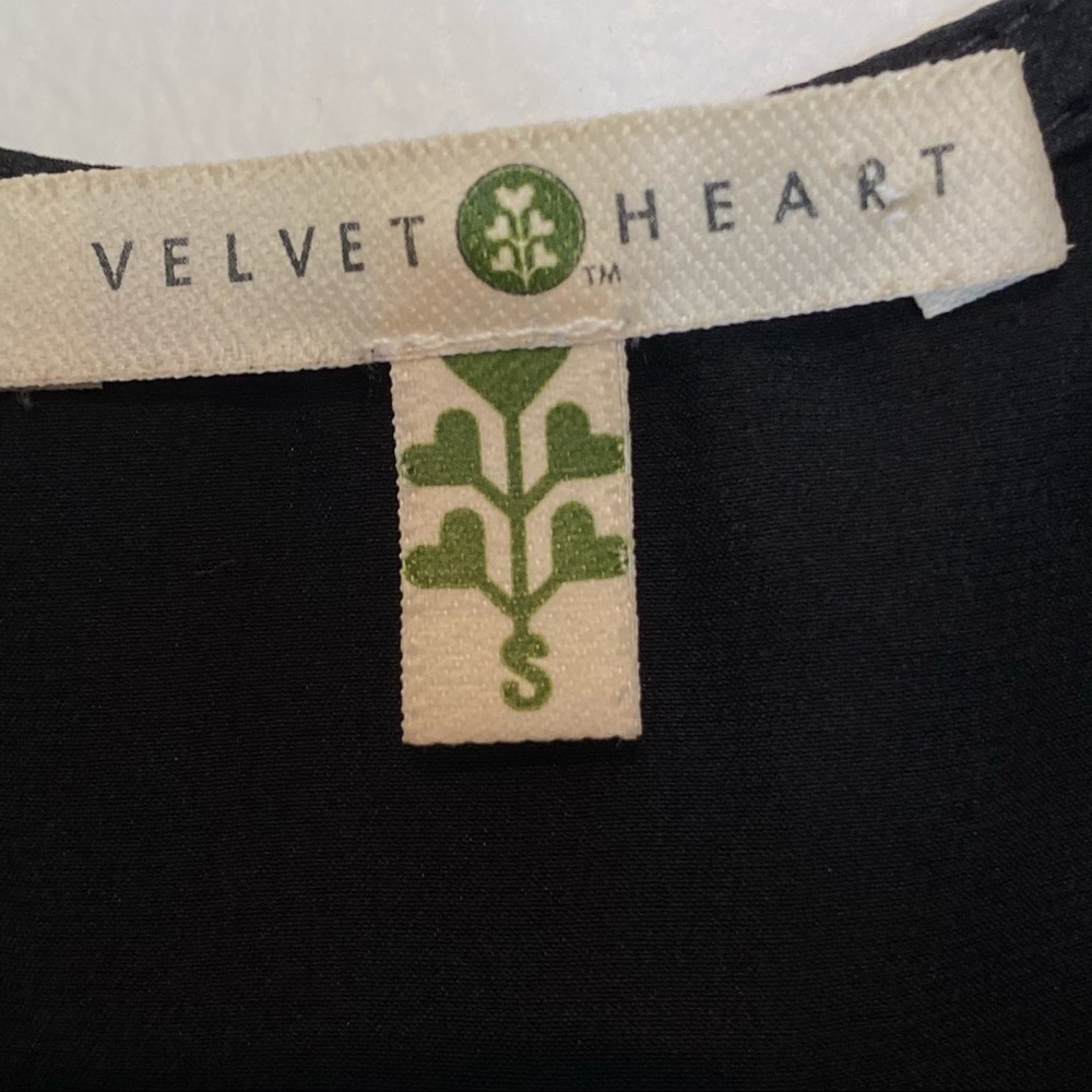 Velvet Heart Black Silk Ruffled Midi Chemise or Dress size Small - Picture 9 of 11